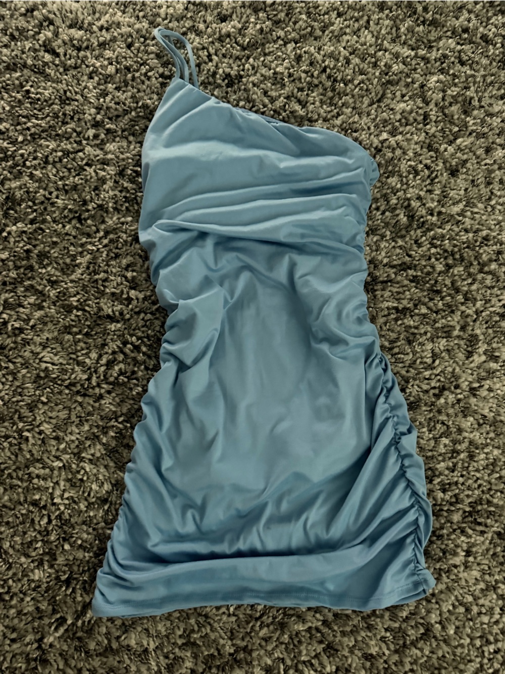 Altar'd State Dusty Blue Asymmetrical Ruched Skirt